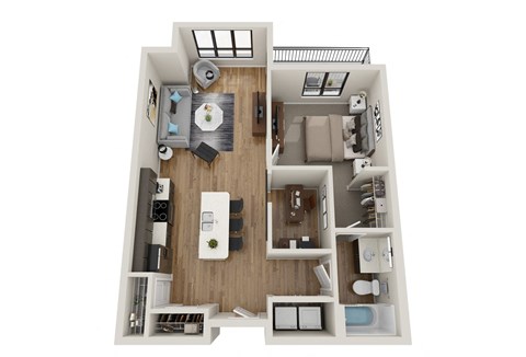 B2 Floor Plan at EagleRidge Plaza Residences, North Dakota, 58104